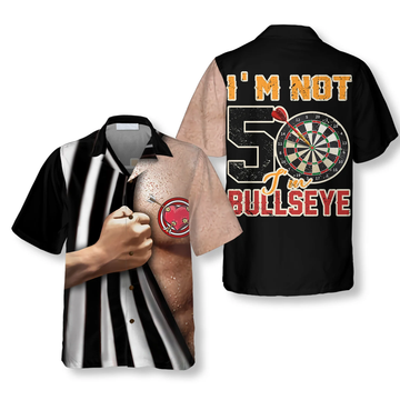 Darts I'm Not 50 I'm Bullseye Hawaiian Shirt, Colorful Summer Aloha Shirt For Men Women, Gift For Friend, Team, Darts Lovers