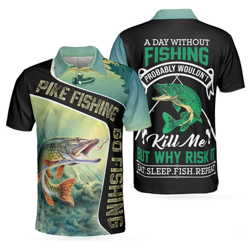 Fishing Men Polo Shirt, A Day Without Fishing Eat Sleep Fish Repeat Shirt For Men, Crazy Fishing Apparel, Gift For Golfers