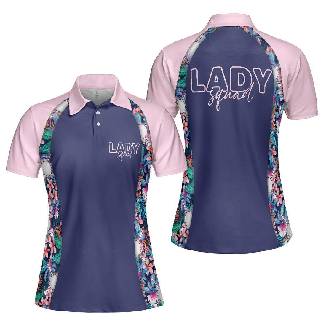 Hawaiian Dream And Golf Short Sleeve Women Polo Shirt, Flowers Tropical Shirt For Ladies