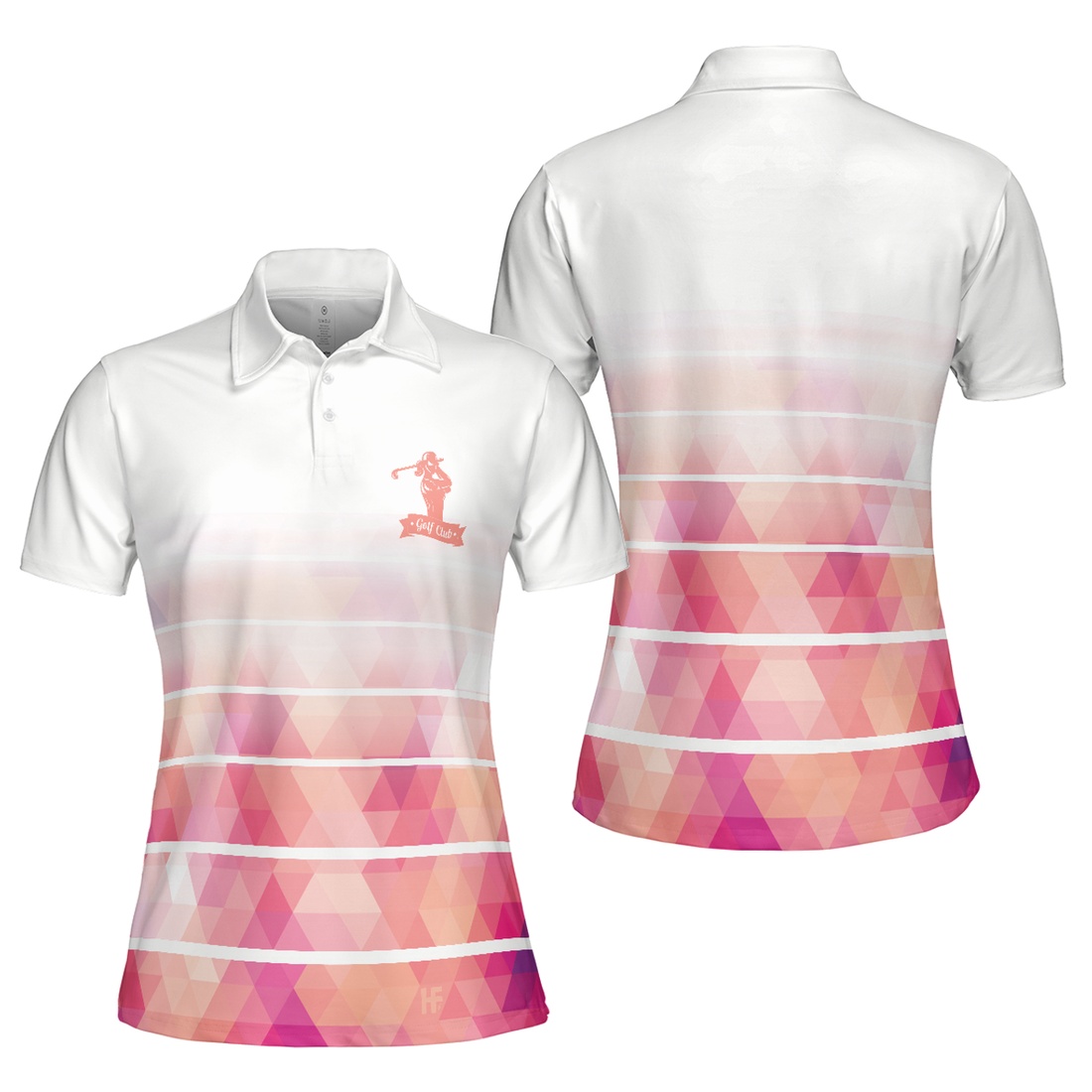 Girl Swinging Golf Club Short Sleeve Women Polo Shirt, Color Golf Shirt For Ladies, Unique Female Golf Gift, Gift For Golfers