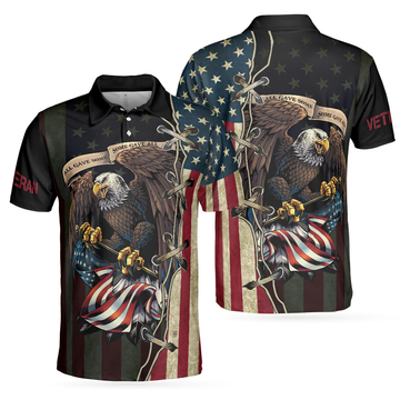 American Bald Eagle Shirt Design Men Polo Shirt, All Gave Some Some Gave All Veteran Polo Shirt, Patriotic Shirt For Veterans