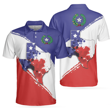 Texas Flag All Over Print Polo Shirt For Golf, Texas Map And Flag Polo Shirt, Texas Proud Shirt For Men - Perfect Gift For Men, Golfers
