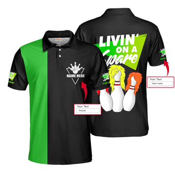 Custom Bowling Custom Men Polo Shirt, Personalized Polo Shirt, Bowling Livin' On A Spare Shirt For Men - Perfect Gift For Friend, Family, Bowling Lovers