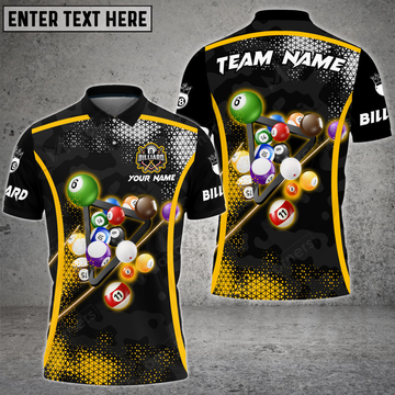 Custom Billiards Camo Polygon Pattern Multicolor Option Customized Name 3D Polo Shirt