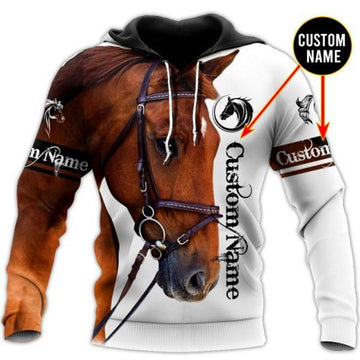 FUNSTUFFPRINT Custom Name Horse 3D Hoodie and Zip Hoodie