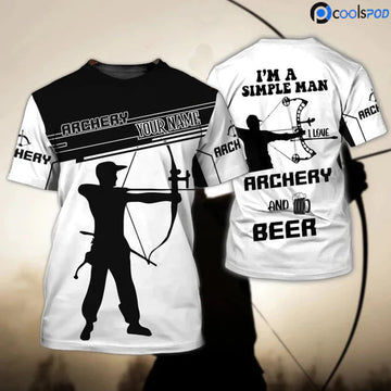 Custom 3D Men Archery Shirt Archery And Beer T-Shirt For Him Archery Gift Man Player