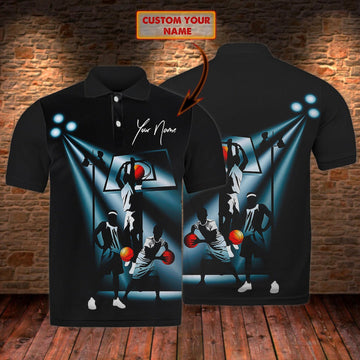 Custom 3D Basketball Polo Shirt Personalized Name Polo Shirt