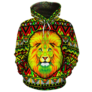 FUNSTUFFPRINT Neon Lion Africa 3D Hoodie and Zip Hoodie