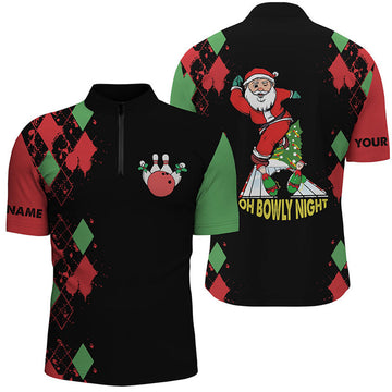 Custom Personalized Christmas Bowling Jersey Unisex Gift for Bowling Lovers