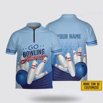 Custom Personalized Patriotic Bowling Jersey Men Women Gift for Bowling Lovers