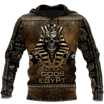 FUNSTUFFPRINT Pharaoh Skull Ancient Egypt 3D Hoodie and Zip Hoodie
