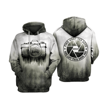 FUNSTUFFPRINT Photographer Gift Find What You Love Wanderlust Camera 3D Hoodie and Zip Hoodie