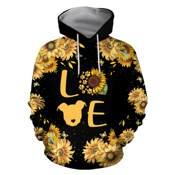 FUNSTUFFPRINT Pit Bull Lovers 3D Hoodie and Zip Hoodie