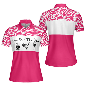Plan For The Day Pink Golf Short Sleeve Women Polo Shirt