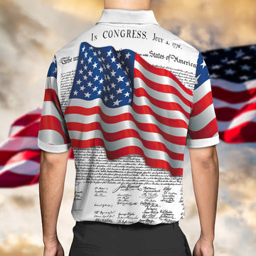 FUNSTUFFPRINT Happy 4th Of July 3D Polo Shirt
