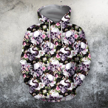 FUNSTUFFPRINT Printing The Skull And Black Rore Shirts 3D Hoodie and Zip Hoodie
