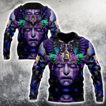 FUNSTUFFPRINT Psychedelic Purple Unique Unisex 3D Hoodie and Zip Hoodie