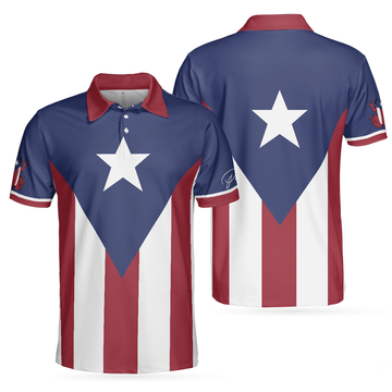 Puerto Rico Flag All Over Print Polo Shirt, Patriotic Puerto Rican Toad Coqui Shirt