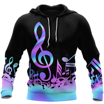 FUNSTUFFPRINT Purple Music Notes 3D Hoodie and Zip Hoodie