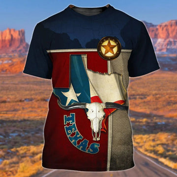 Texas Map T-Shirt For Men And Women, 3D Pride Texas Shirts