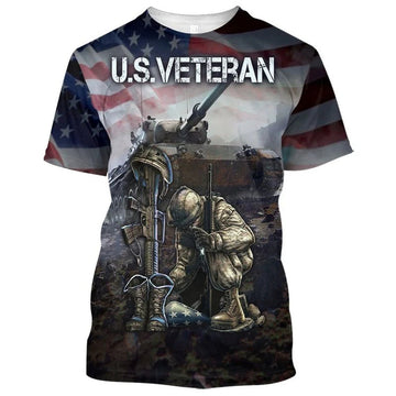US Veteran 3D T-Shirt, Aloha Beach Shirt For Independence Day, 3D Clothing For Veteran