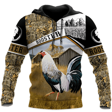 FUNSTUFFPRINT Rooster Camouflage Awesome Unisex 3D Hoodie and Zip Hoodie