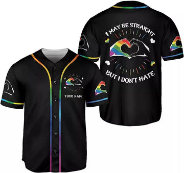 Custom Rainbow Pride LGBT Love is Love Baseball Jersey for Men Women LGBT Pride Month