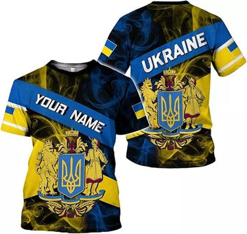 Custom Ukraine Shirt 3D Ukraine T-Shirt Unisex for Men Women Custom Ukrainian T-Shirt
