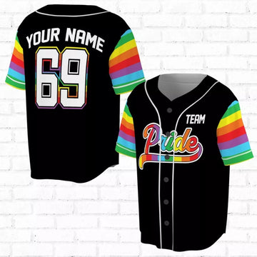Custom Lgbt Pride Personalized Name And Number 3D All Over Print Baseball Jersey Shirt