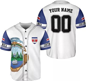 Custom Personalized Costa Rica Baseball Jersey Costa Rican Baseball Jersey for Men Wom