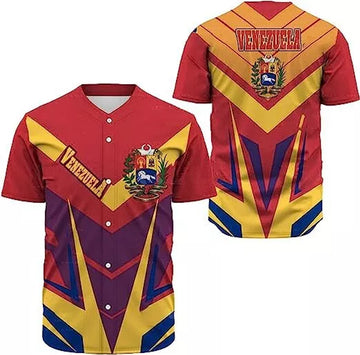 Red Venezuela Baseball Jersey Shirt S-5XL, Team Venezuela Jersey, Venezuela Jers