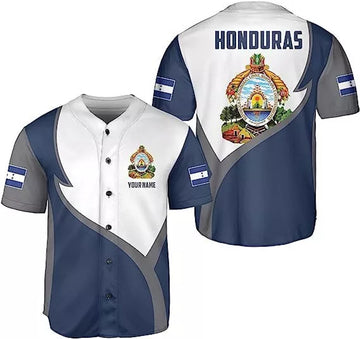 Custom Personalized Honduras Flag Baseball Jersey Shirt Honduras Jersey