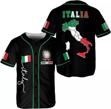 Custom Italia Baseball Jersey for Men Italian Jersey Shirt Italia Pride Flag