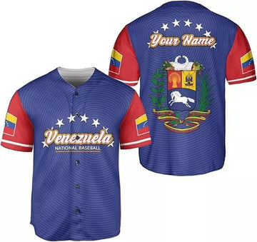 Venezuelan Flag Baseball Jersey for Men - Venezuela Team Shirt