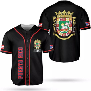 Custom Personalized Puerto Rico Puerto Rican Baseball Shirt Customized Team Name Puerto Baseball Jersey