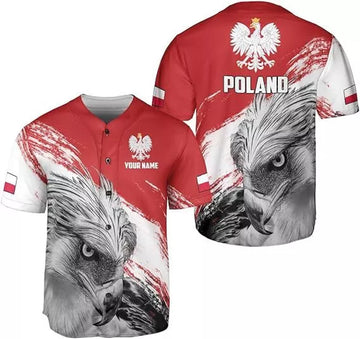 Custom Poland Baseball Jersey Shirt Polska Tshirt Poland Shirt, Poland Pri