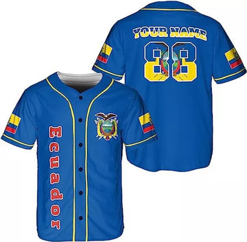 Custom Personalized Ecuador Baseball Jersey Shirt Ecuador Flag Jersey,Ecuadorian Jers