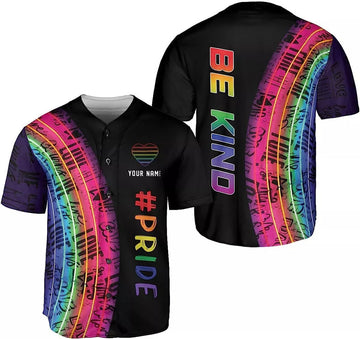 Custom Personalized Name LGBT Love is Love Pride Baseball Jersey Shirt, LGBT Rainbow Sh