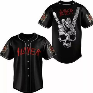 Slayer Rock Band 3D Jersey Shirt Baseball Jersey All Sizes S-5Xl Gift For Fans