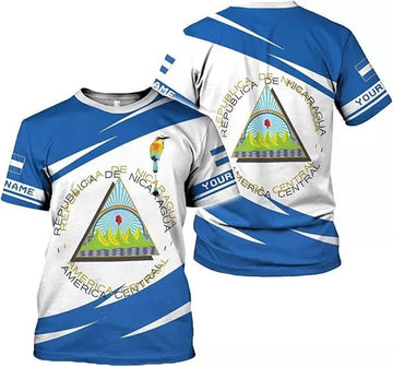 Custom Nicaragua Shirt 3D Nicaragua Flag Shirts Nicaraguan Camisas T-Shirt