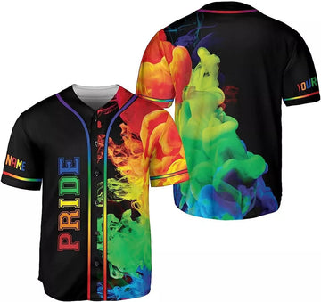 Custom Personalized Name LGBT Love is Love Pride Baseball Jersey Shirt, LGBT Rainbow S