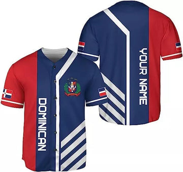 Custom Dominican Republic Baseball Jersey Shirt,Team Name Republic Dominic