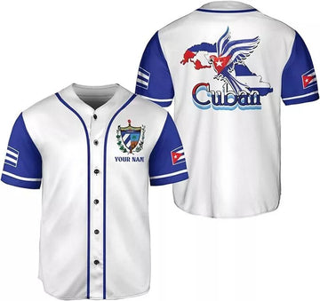 Personalized Cuba Baseball Jersey Shirt Cuba Flag Jersey Cuban Jersey for Men