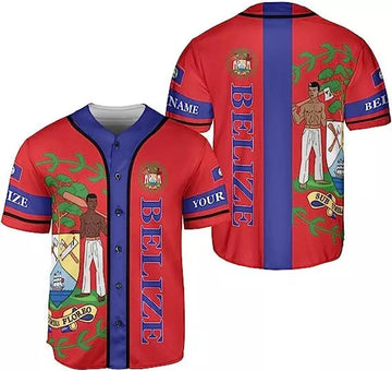 Custom Belize Baseball Jersey Shirt Belizean Flag Jersey, Belizean Pride