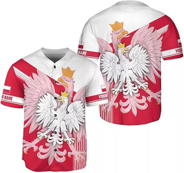 Custom Poland Baseball Jersey Shirt Women & Men, Polska Tshirt Poland Shirt, Poland Pri