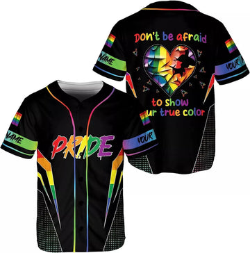 Customized Name LGBT Pride AOP Baseball Jersey, Custom LGBT Shirts, Pride Clothi