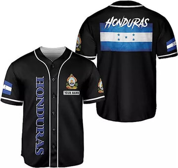 Custom Personalized Honduras Flag Baseball Jersey Shirt