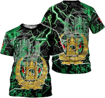 Custom Afghanistan Shirt 3D Afghan Clothes for Men Afghanistan Flag Pride