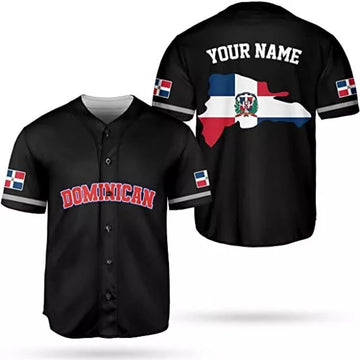 Custom Personalized Dominican Republic Baseball Jersey Shirt, Custom Team Name Republic Dominic