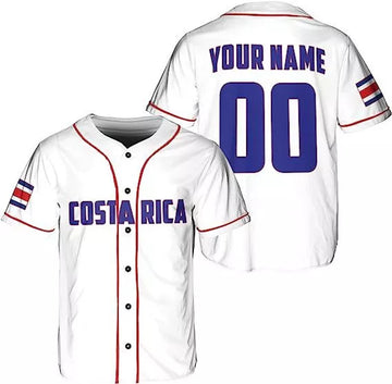 Custom Personalized Costa Rica Baseball Jersey, Costa Rican Baseball Jersey for Men Women